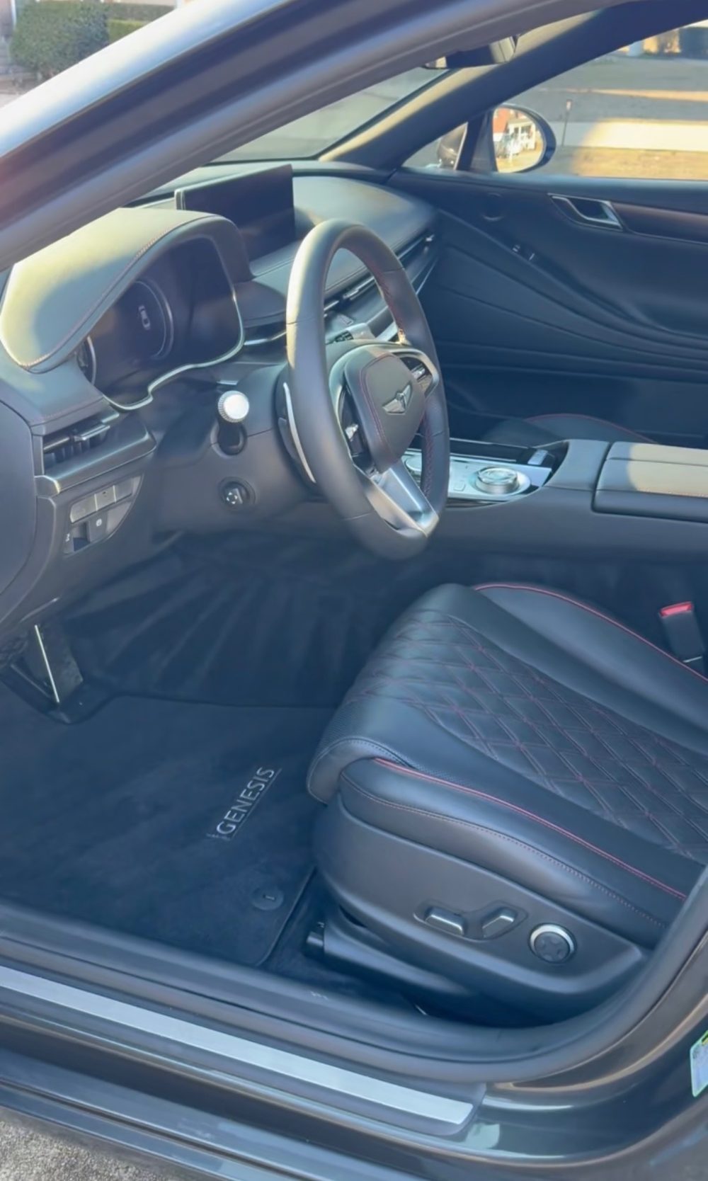 Clean Genesis interior after mobile detailing in Atlanta, GA